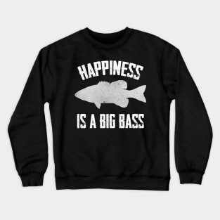 Happiness is a Big Bass Funny Fish Fishing Crewneck Sweatshirt